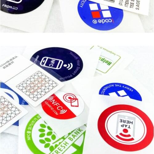 Custom Logo Printed NTAG213 Label Sticker 13.56MHz 14443A protocol NFC Forum Type 2 Tag
