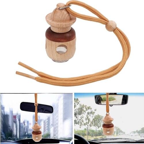 Empty Glass Bottle Car-styling Car Hanging Perfume Bottle Rearview Mirror Ornament Air Freshener For Essential Oils Diffuser