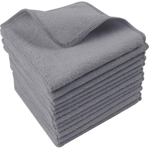 Sinland Microfiber Towel Dish Cloth Car Cleaning Cloth Wiping Rags Towel Absorbent Fast Drying 12inx12in 20 Pack Black NEW 2019