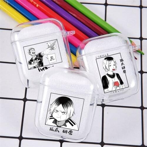 Cute Haikyuu Anime Earphone Case For Airpods 1 2 Cartoon Oya Volleyball Clear Soft TPU Headphones Cover Pattern Wireless Coque