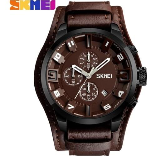 SKMEI Casual Men Quartz Watch Top Brand Luxury Mens Watches Waterproof Stopwatch Calendar Male Clcok relogio masculino 9165