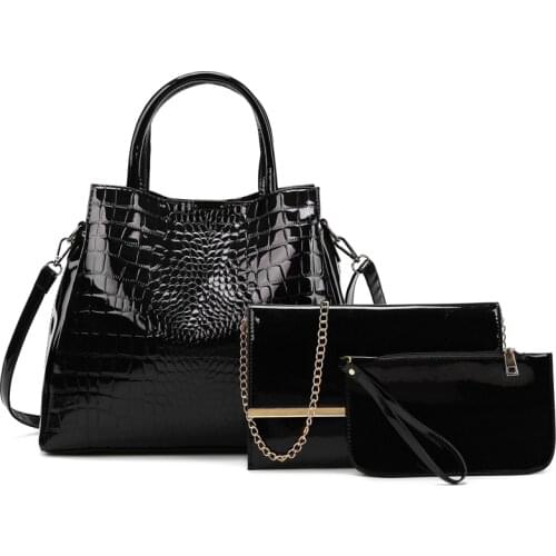 High Quality Women Large Capacity Handbags Tote Bags Fashion 3 Pieces Set Shoulder Bags Designer Ladies Pu Leather Messenger Bag