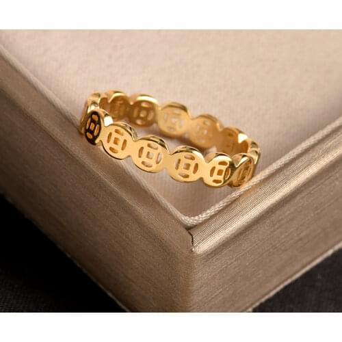 316L stainless steel fadeless light luxury copper money senior sense fashion simple temperament female tail ring jewelry