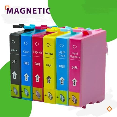 T0481 6pcs compatible ink cartridge For Epson Stylus Photo R200 R220 R300 R300M R320 R340 RX500 RX600 RX620 RX640 Printer 0481