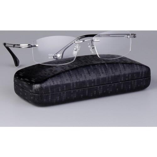 Rimless Titanium Glasses Frame for Men Ultralight Square Prescription Eyeglasses Women Frameless Myopia Optical Frames Eyewear