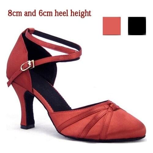 Closed Toe Ballroom Salsa Tango Latin Dance Shoes High Heels Dancing For Women Ladies