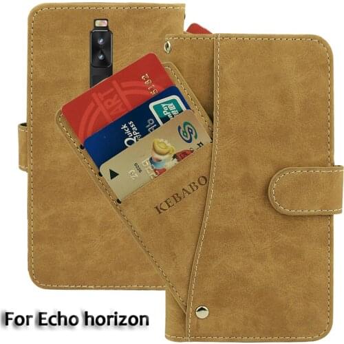Vintage Leather Wallet Echo horizon 5.7" Case Flip Luxury Card Slots Cover Magnet Stand Phone Protective Bags