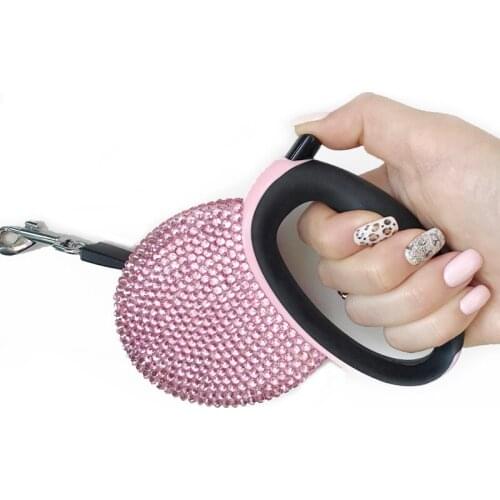 Retractable Pet Dog Leash Automatic Rhinestone Bling Crystal Dog Puppy Pet Lead Leash 3M Nylon Cat Leash Belt Pet Supplies