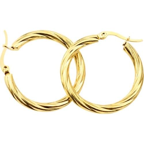 New Collection Simple Boho Gold Hoop Earrings Twisted Big Circle Round Loop Earrings For Women Statement Exaggerated Brincos
