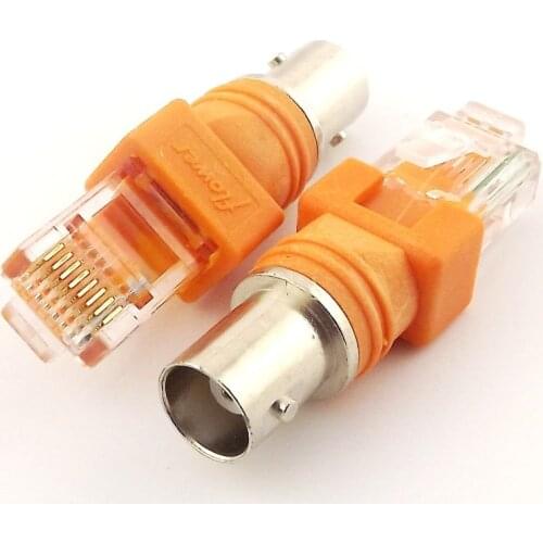 10x BNC Female to RJ45 Male Adapter Connector Chassis Panel Mount Monitor Accessorie Nickel Plated Connector