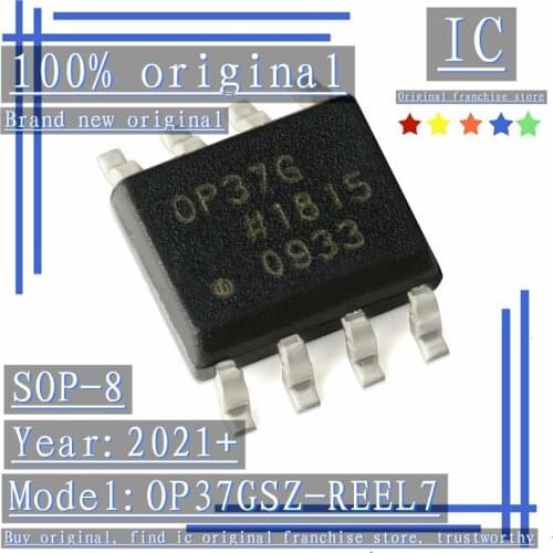 2021+100% Brand new original 2PCS-10PCS OP37GSZ-REEL7 OP37G SOP-8 Low noise precision high speed operational amplifier