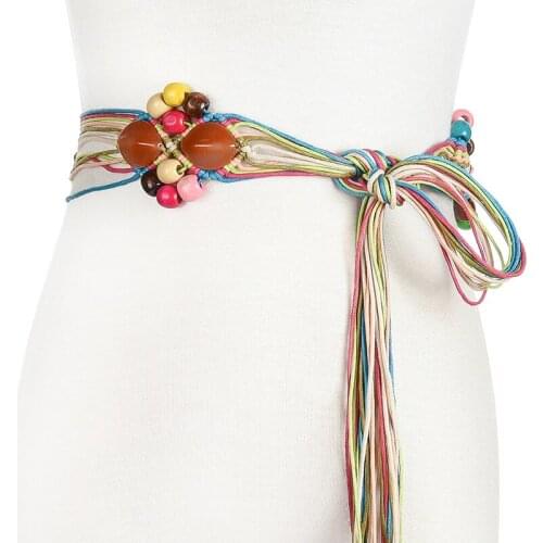 2021Women Bohemia style dress accessories handmade Knit Weave belt For coat BL312