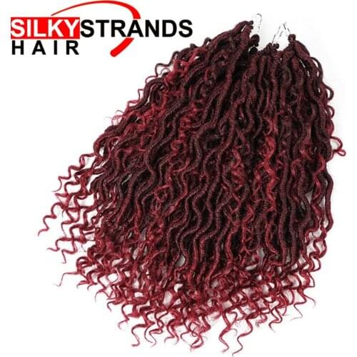 24 Strands Ombre Goddess River Locs Crochet Hair Extensions Afro Synthetic Curly Twist Hair Locks Crochet Braids For Black Women