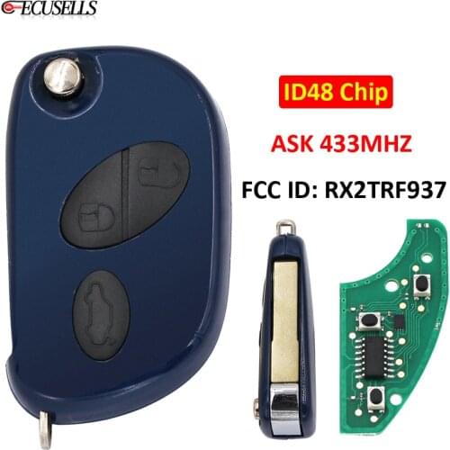 3 Button Smart Remote Car Key Fob ASK 433MHz ID48 Chip FCC ID: RX2TRF937 for Maserati GranTurismo Quattroporte GranCab 2005-2017
