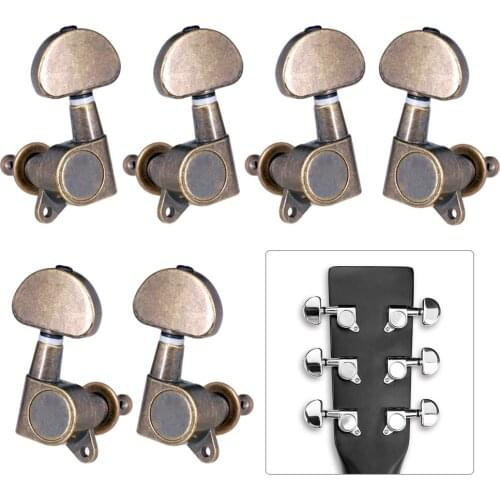 6pcs (3L3R) Closed Guitar Tuning Pegs String Tuners Machine Heads Knobs Tuning Keys for Folk Acoustic / Electric Guitar