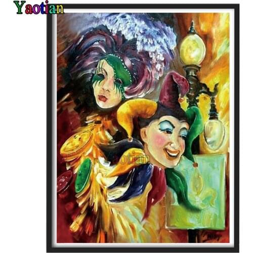 DIY Diamond Painting Cartoon abstract clown Pictures Of Rhinestones Full Square Diamond Embroidery Cross Stitch Mosaic Gift