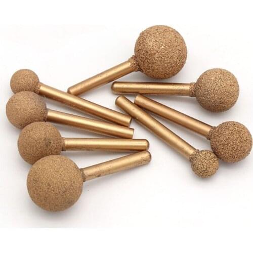 Shank 6mm 12-25mm Coarse/Fine Grinder Ball Diamond Grinding Burr Engraving Bit