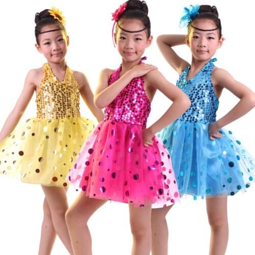 Girls Ballet New Sequins Childrens stage performance clothing kindergarten dance wear pupils dancing skirt
