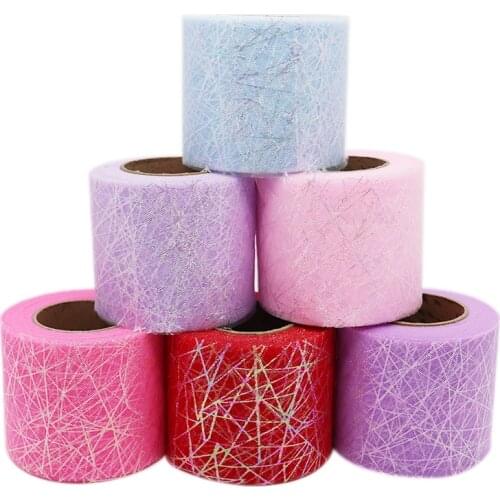 25Yards/roll 6CM Geometric Lines Tulle Roll Organza Baby Shower Party Supplies DIY Hair Bows Handmade Materials Y2020103006