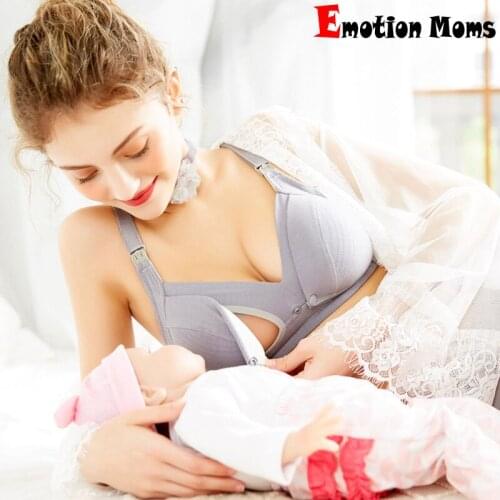 Emotion Moms Free shipping 100% cotton Cups Push Up Gather Fashion lace Lactation Bra Maternity Bra Breastfeeding Bra