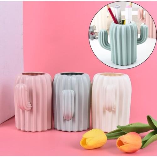 Pen Holder Creative Student Stationery Desktop Cactus Desk Multifunction Storage Box PE Pen Container Brush Pot Office Supplies