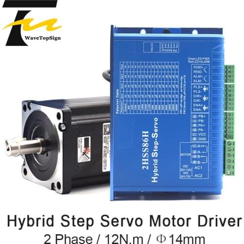 Motor NEMA 34 12N.M 6A Fuselage Length 187mm 86J18156EC-1000+2HSS86H Hybrid Step-Servo Motor kits Use For CNC Router Machine