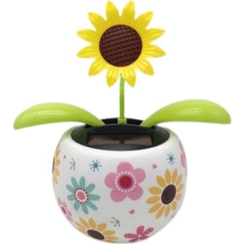 Sunflower Solar Dancer Figure, Solar-Powered Dancing Office Desk Decor