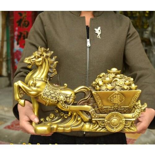 2021 HOME SHOP Company FENG SHUI Stock business Money Drawing GOOD LUCK Bull Taurus Mascot Brass statue 49CM large