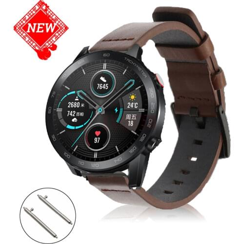 Leather Watchband Strap For Huawei Honor Magic 2 46mm/ Dream/ 2e gt2 gt Bracelet Band 22mm Wristband Huawei Honor Magic 2 46