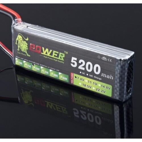 Lion Power 7.4V 5200mAh Lipo Battery 30C - 40C 2S Battery 2S LiPo 7.4 V 5200 mAh 30C 2S 1P Lithium-Polymer Batterie For RC car