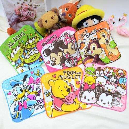 Disney Cartoon Mickey Minnie Mouse Small Square Towel Handkerchief CottonChildrens SalivaTowel Wash Face Hand Towel 20x20cm
