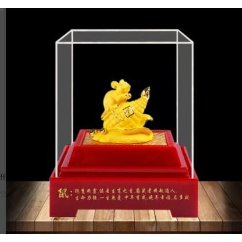 Animal VELVET GOLD Gold Plated craft of the Chinese Zodiac rat in the year birth Gifts for insurance opening Home decoration