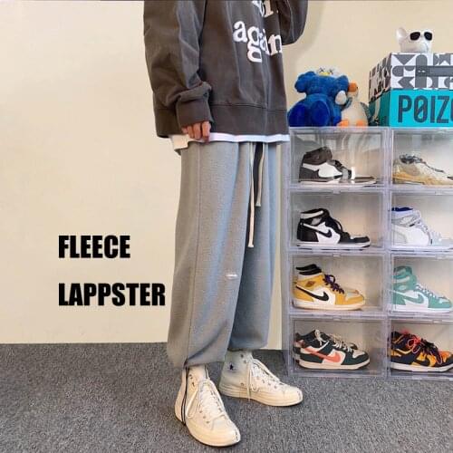 Male Plus Size Harem Pants Men Fleece Winter Sweatpants Joggers 2021 Mens Thick Black Japanese Streetwear Sweat Pants