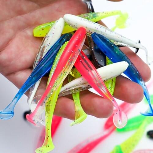 5Pcs/lot Easy Shiner Soft Fishing Lure 5.5cm -7.5cm 1g -2.4g Artificial Soft Bait Silicone Double Colors Carp Artificial Bait