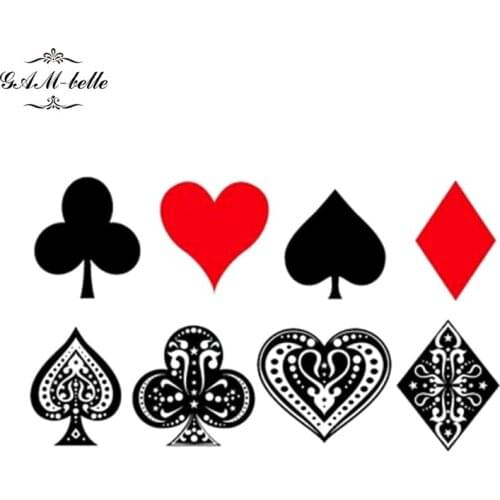 Tattoo Stickers Poker Pampory Spades Realistic Men and Women Tattoo Stickers Waterproof Tattoo Stickers