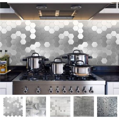 4 Pcs Self-Adhesive Wall Stickers for Kitchen Backsplash Bathroom Living Room Modern Decoration Peel And Stick Tile 12 Inch