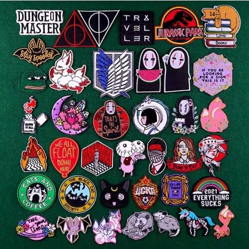 Japan Anime Patch Attack On Titan Patch No Face Man Embroidered Patches For Clothing CSKA Iron On Patches For Clothes Stickers