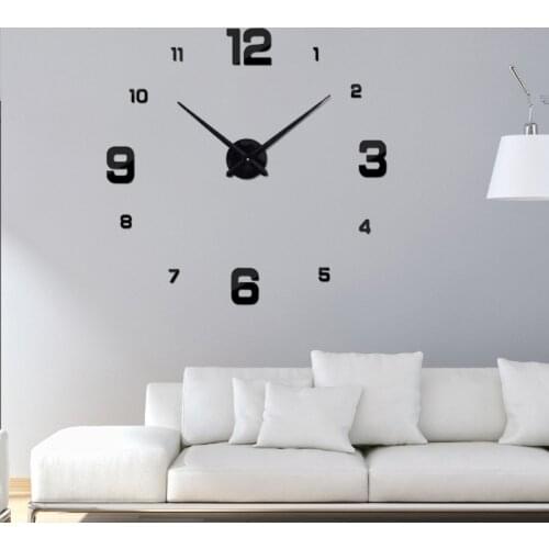 New sale diy wall clock brief quartz watch clocks acrylic mirror wall sticker home decoration living room still life stickers