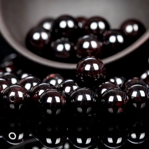 Natural Dark Red Garnet Stone Beads Round Loose Spacer Beads For Jewelry Making DIY Bracelet Handmade 4/6/8/10/12mm