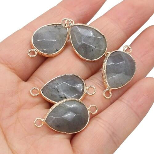 Natural Stone Reiki healing Flash Labradorite Faceted Necklace Pendant Charms Crystal for Jewelry Making Necklace Bracelet