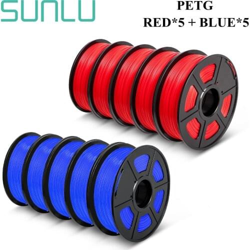 SUNLU PETG Filament 10 Rolls 3D Printer petg filament 10kg 1.75mm Diameter Tolerance 0.02mm Eco-friendly High Toughness Material