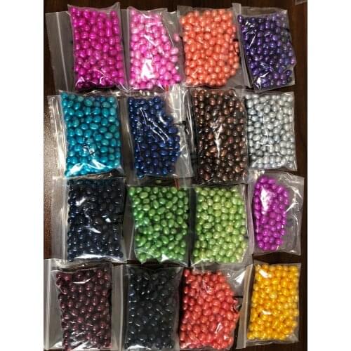 Wholesale 100Pcs 7-8MM Rice Pearls Real AAAA Freshwater Oval Pearls, Mix 18 Colors Pearls for Oyster, Free Shipping PJW318