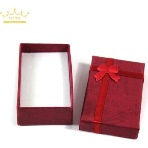 Wholesale 12pcs/Lot Red Color 5x8x2.5cm DIY Jewelry Set Storage Box Necklace Earrings Ring Boxes Jewelry Packaging Organizer
