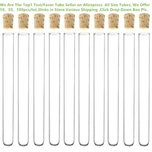 100pcs 16x125 mm 17ml Plastic Test Tube With Cork ,5-inch Clear Like Glass Party Favor Gift Bar Wine Tube, All Size in Store