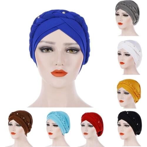 Braid Islamic Prayer Hats Scarves Wraps Hijab Caps Women Muslim Cap Islamic Hijab Turban