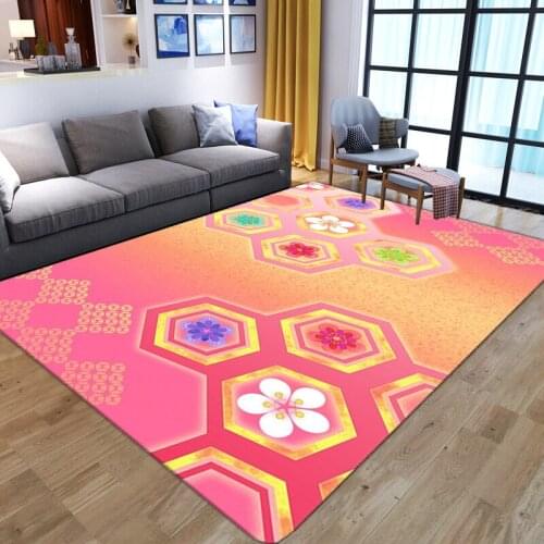 Geometric Pattern Printed Carpets for Living Room Bedroom Area Rugs Soft Flannel Home Indoor Decor Floor Mat Family Large Carpet