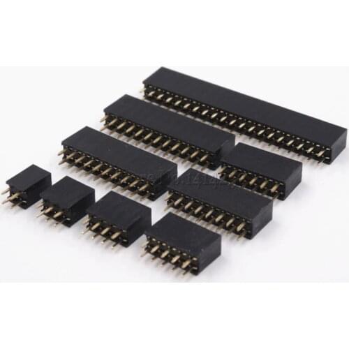 10PCS Double Row Pin Female Header Socket Pitch 2.54mm 2*2p 3p 4p 5p 6p 8p 10p 12p 40p Pin Connector
