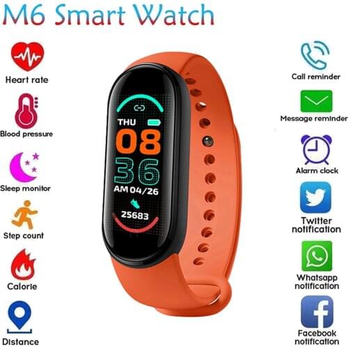 Smart M6 Fitness Bracelet Heart Rate Tracker Band 2021 NEW Blood Pressure Monitor Smart Watch Sport Waterproof For IOS Android