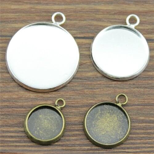 10pcs 6 Colors Fit 10/12/14/16/18/20/25mm Glass Cabochon Copper Material Cameo Base Setting, Lose Money Promotion