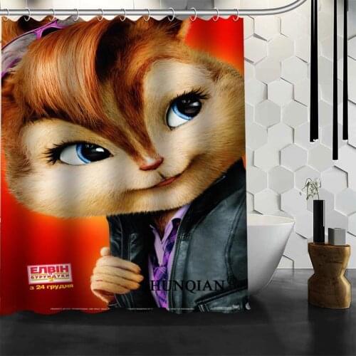 Custom Alvin And The Chipmunks Shower Curtain 3D Printing 12 Hooks For The Bathroom High Quality Polyester Fabric Bath Curtain